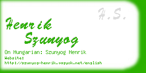 henrik szunyog business card